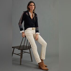 Anthropologie Cream Ankle Pants
